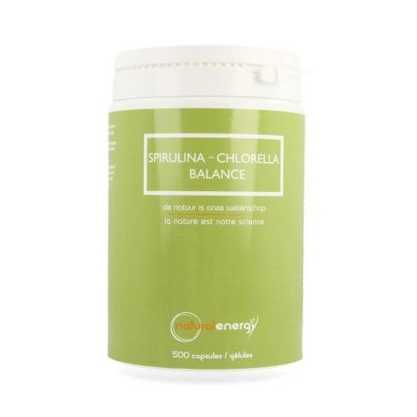 NATURAL ENERGY SPIRULINE-CHLORELLA 500 GELULES